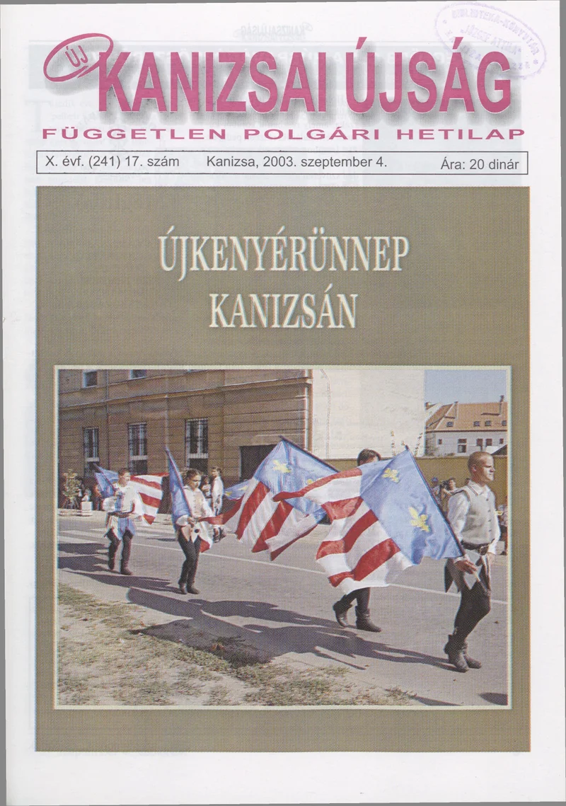 Új Kanizsai Újság, 10. évf. 2003. szeptember 4. 17. sz.