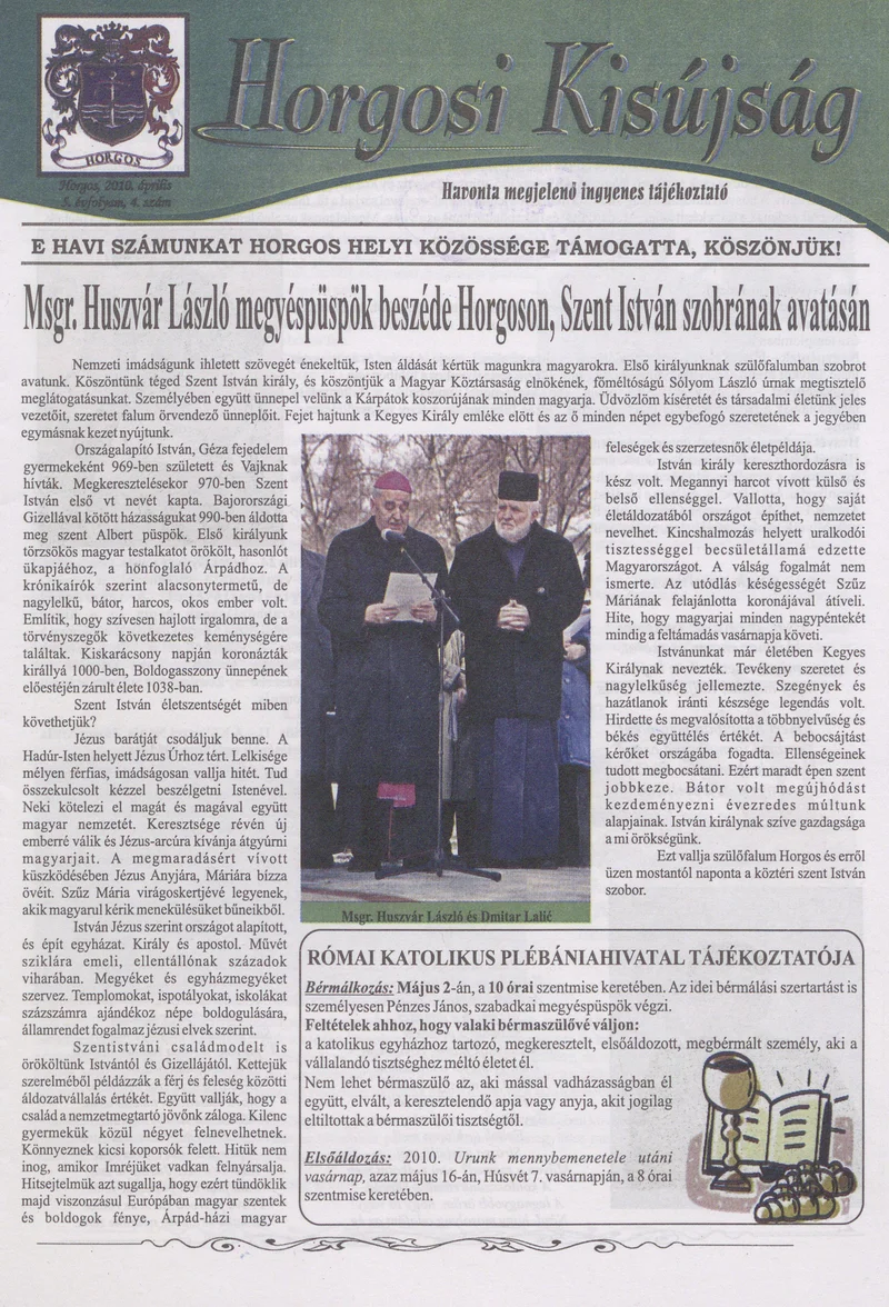 Horgosi Kisújság, 5. évf. 2010. április. 4. sz.