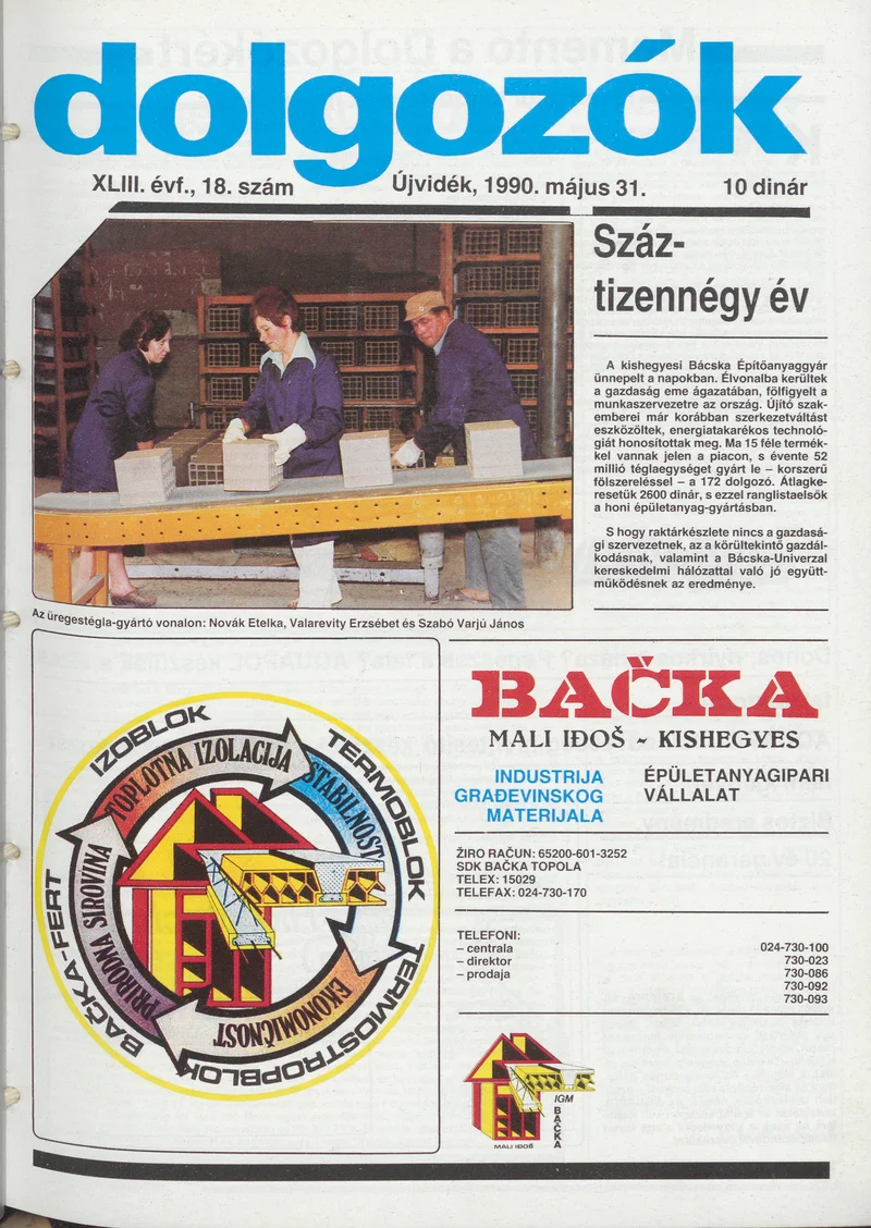 Dolgozók, 44. évf. 1990. május 31. 18. sz.