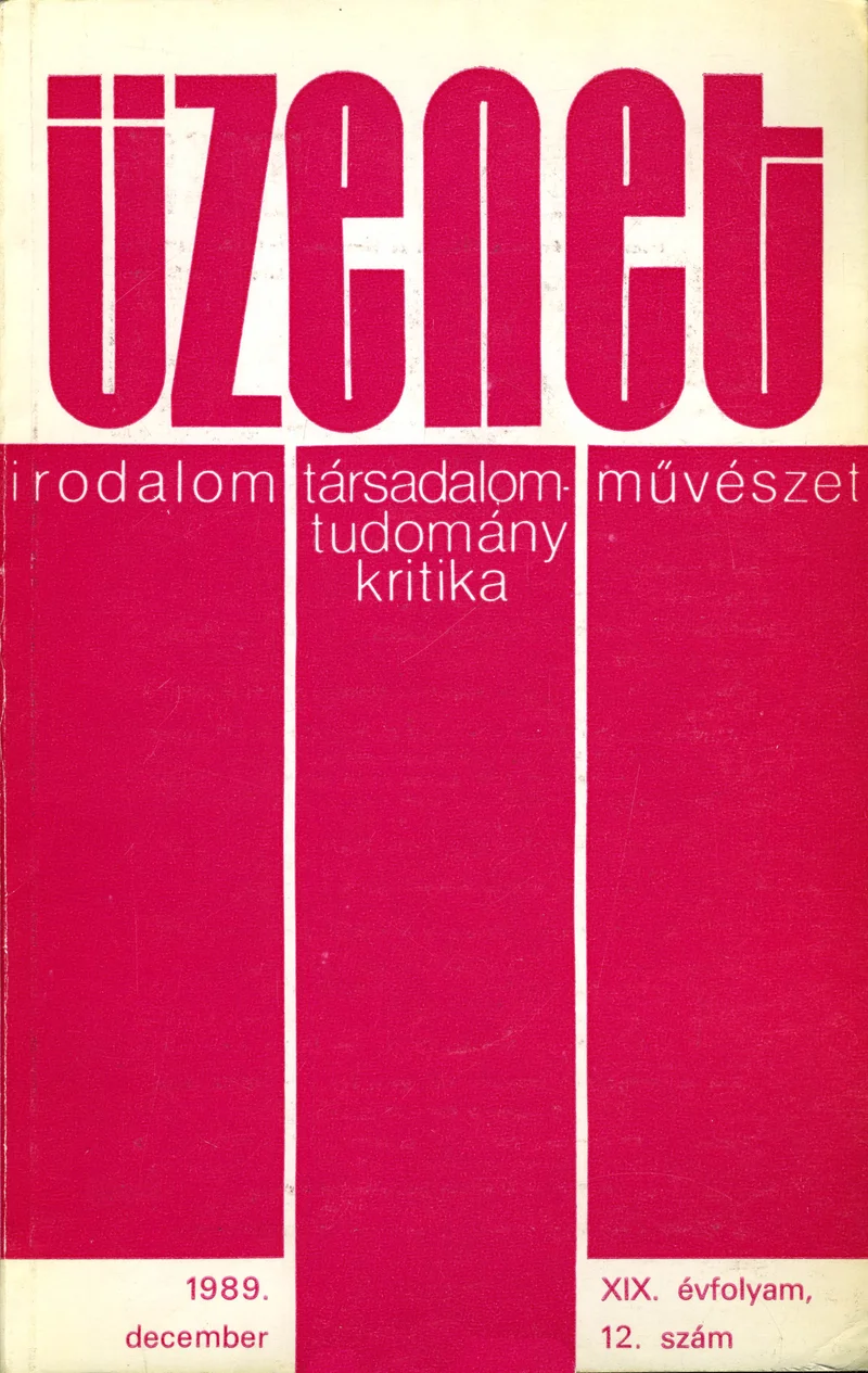 Üzenet, 19. évf. 1989. december. 12. sz. 731–808. oldal