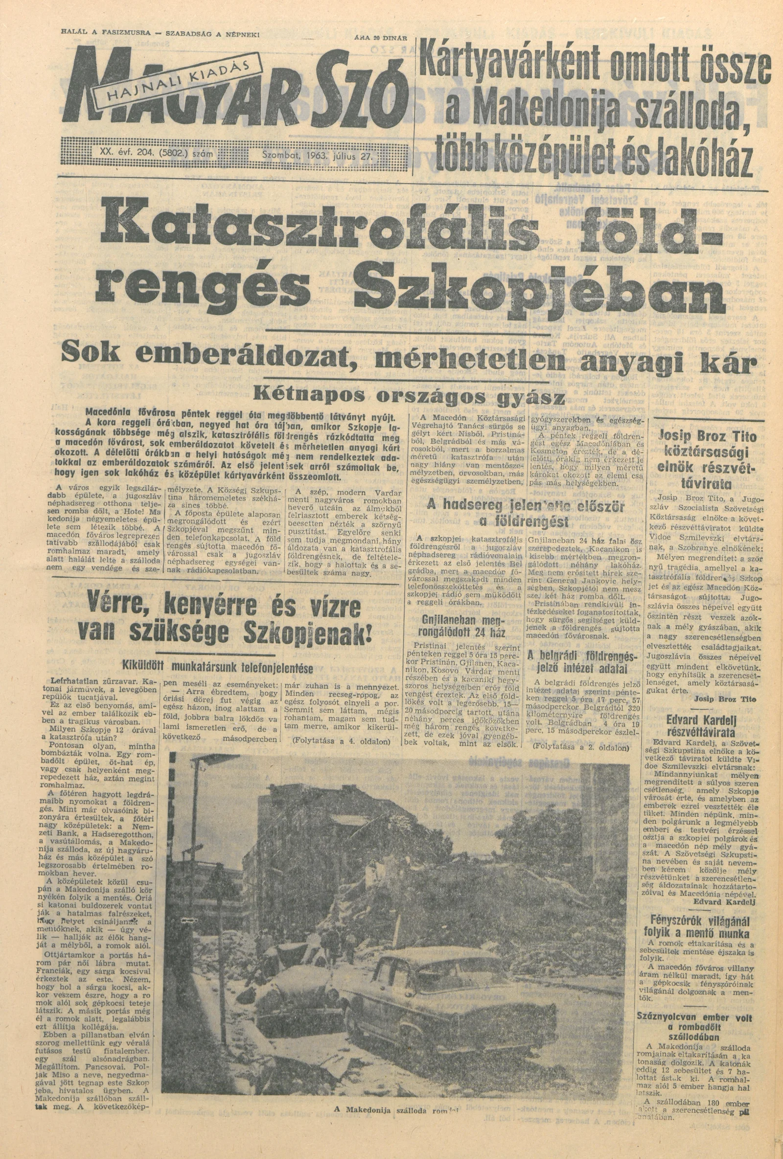 Magyar Szó, 20. évf. 1963. július 27. 204. sz. 1–12. oldal