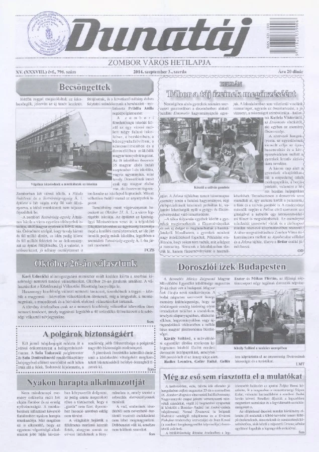 Dunatáj, 16. évf. 2014. szeptember 3. 796. sz.