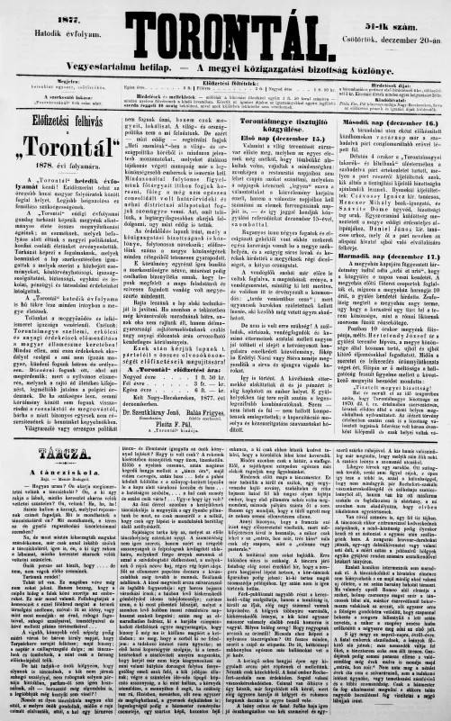 Torontál, 6. évf. 1877. december 20. 51. sz.