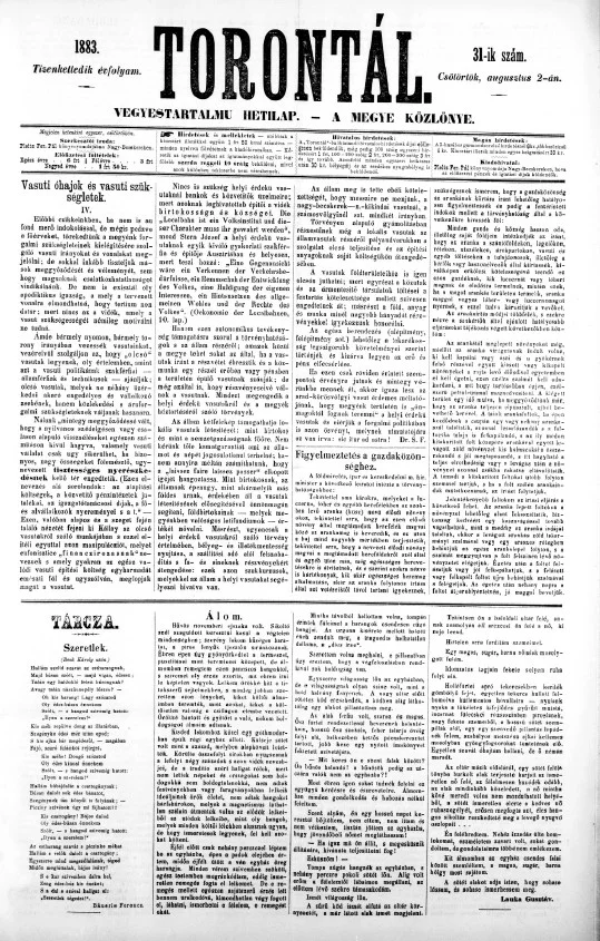 Torontál, 12. évf. 1883. augusztus 2. 31. sz.
