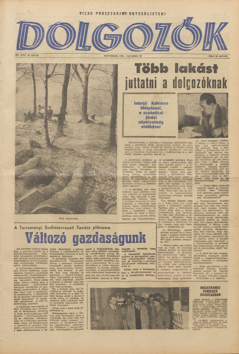 Dolgozók, 15. évf. 1961. november 10. 46. sz.