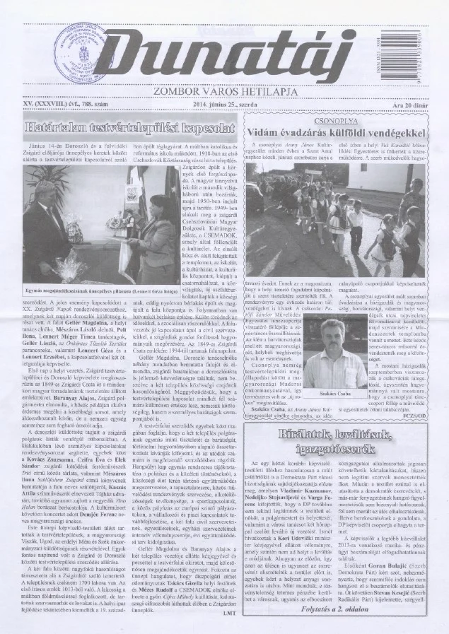 Dunatáj, 16. évf. 2014. június 25. 788. sz.