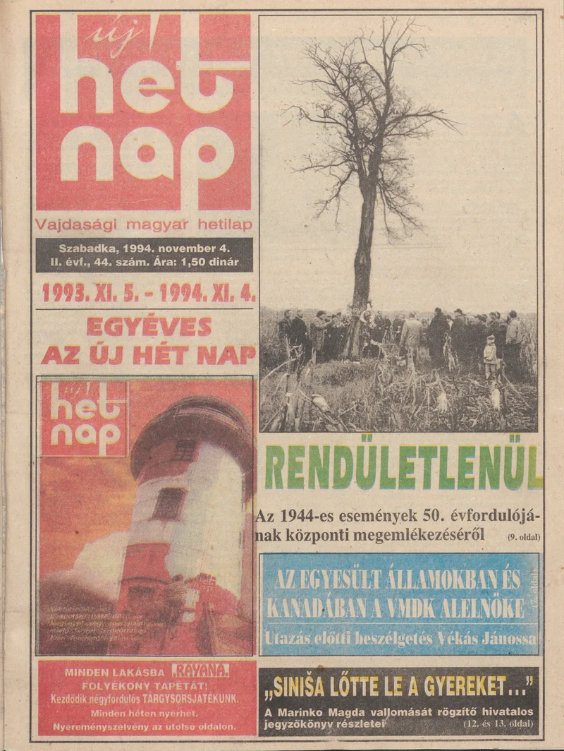 Új Hét Nap, 2. évf. 1994. november 4. 44. sz.