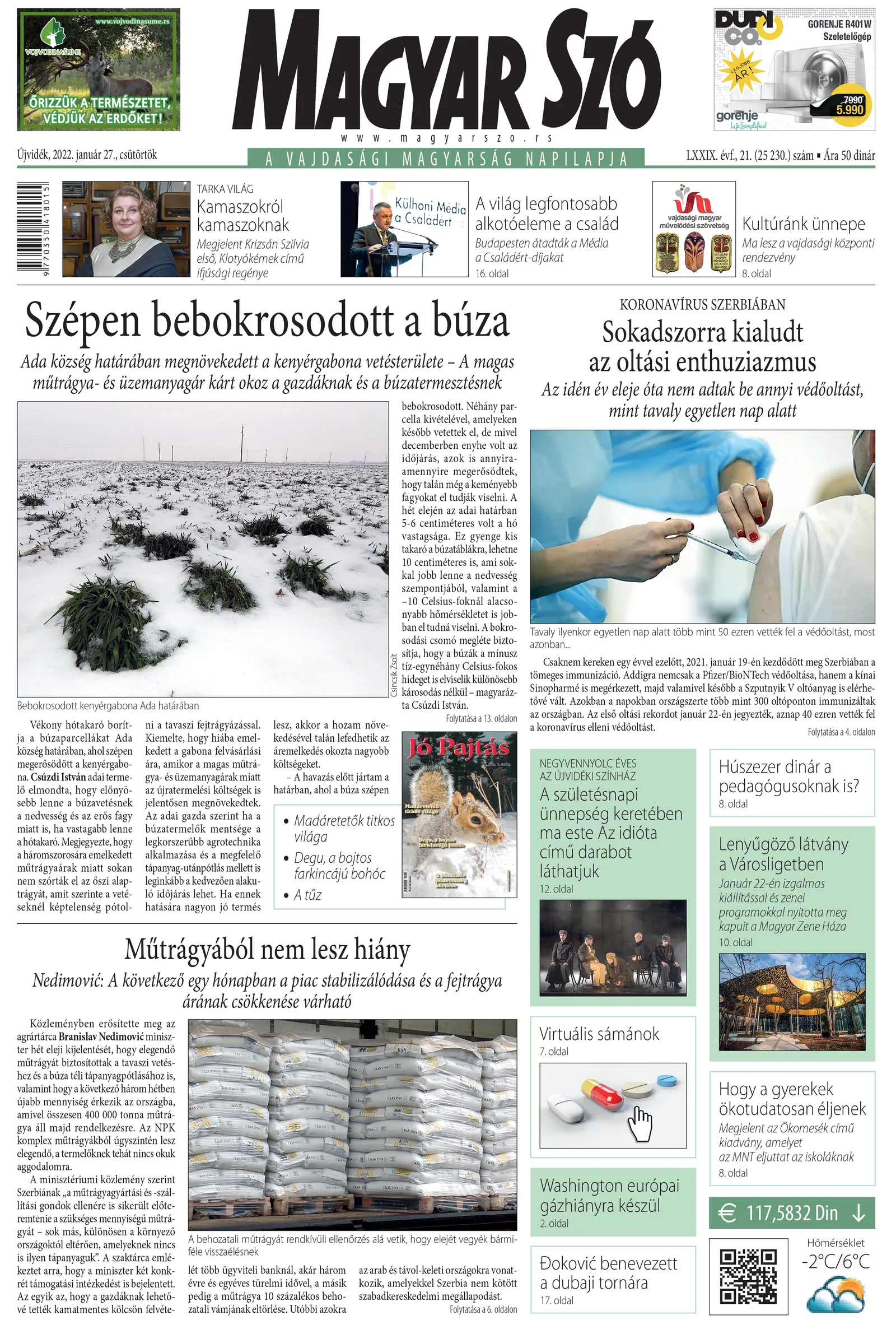 Magyar Szó, 79. évf. 2022. január 27. 21. sz. 1–20. oldal