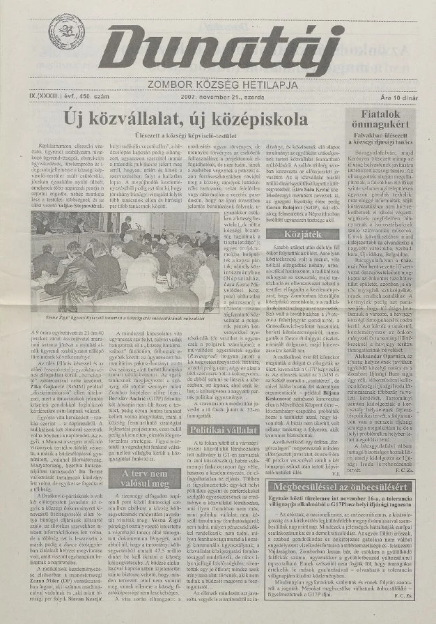 Dunatáj, 9. évf. 2007. november 21. 450. sz.