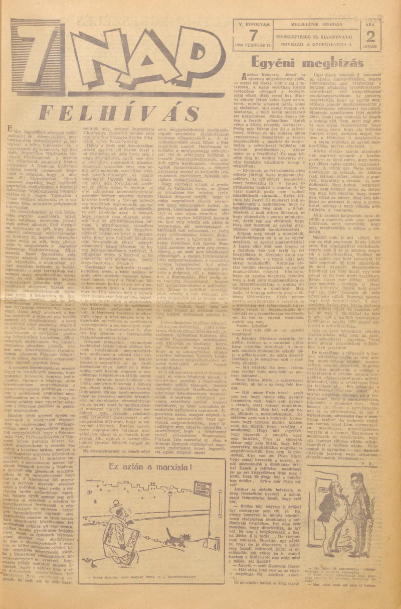 7 Nap, 5. évf. 1950. február 15. 7. sz. 1–4. oldal