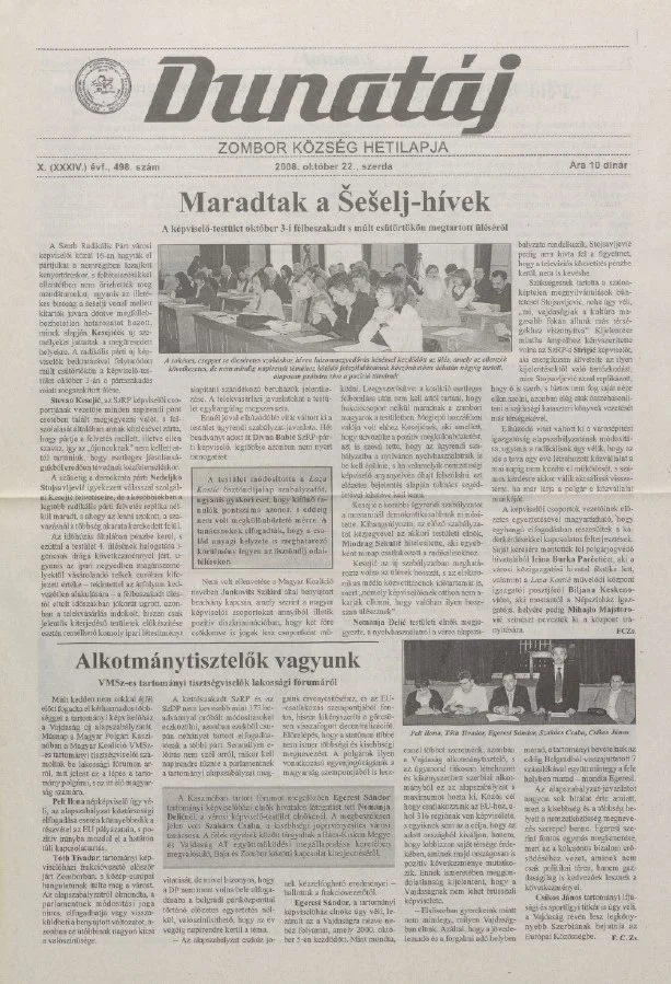 Dunatáj, 10. évf. 2008. október 22. 498. sz.