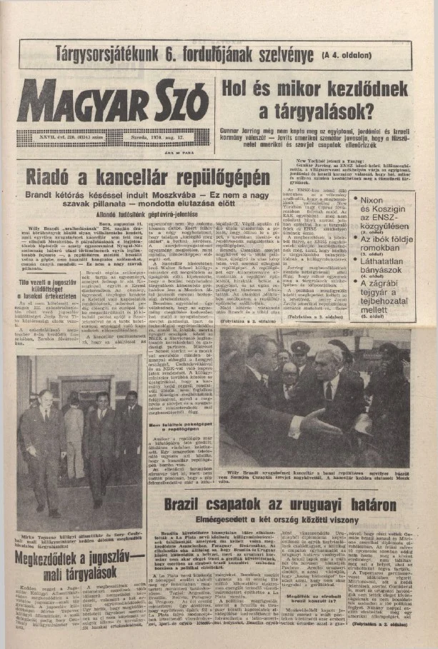 Magyar Szó, 27. évf. 1970. augusztus 12. 220. sz. 1–14. oldal