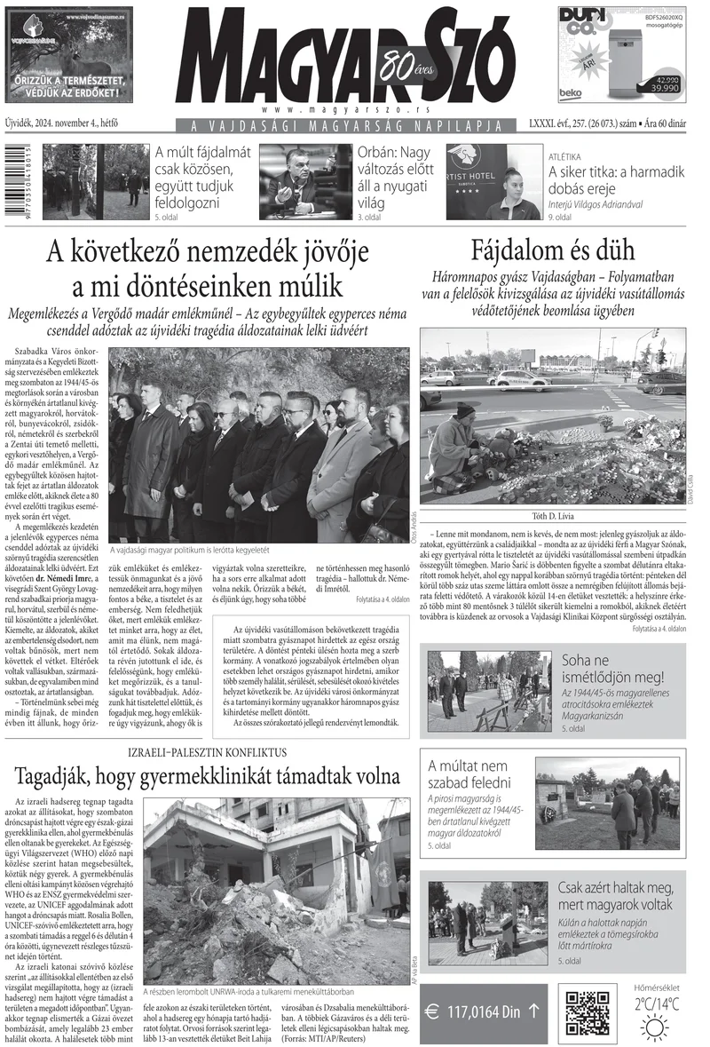 Magyar Szó, 81. évf. 2024. november 4. 257. sz. 1–16. oldal