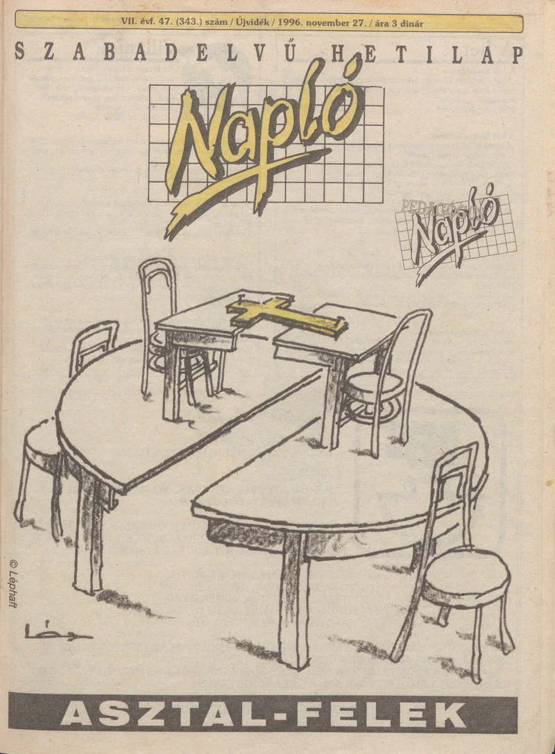 Napló - Szabadelvű hetilap, 7. évf. 1996. november 27. 343. sz.