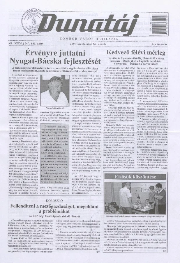 Dunatáj, 13. évf. 2011. szeptember 14. 649. sz.