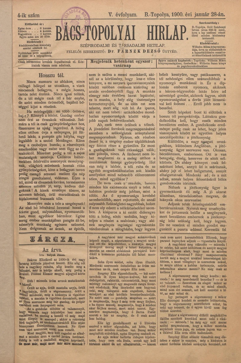 Bács-Topolyai Hirlap, 5. évf. 1900. január 28. 4. sz.