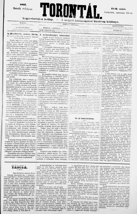 Torontál, 6. évf. 1877. március 15. 11. sz.