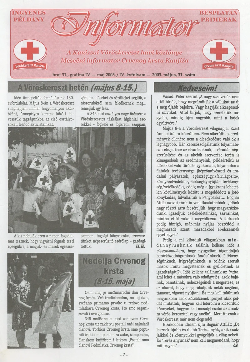 Informator, 4. évf. 2003. május 1. 31. sz.