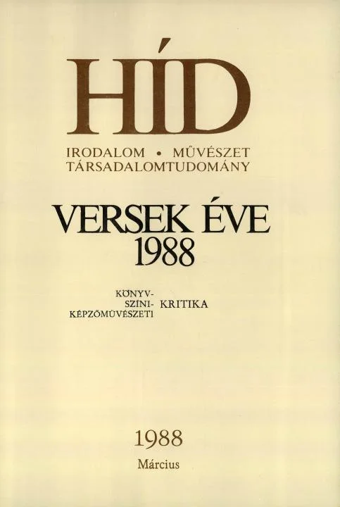 Híd, 52. évf. 1988. március. 3. sz. 289–432. oldal