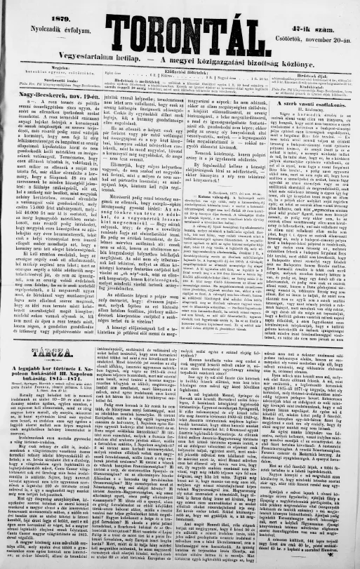 Torontál, 8. évf. 1879. november 20. 47. sz.
