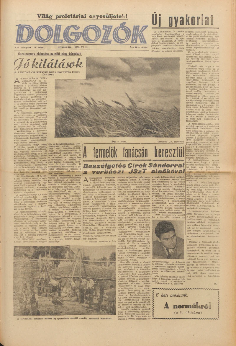 Dolgozók, 12. évf. 1958. június 21. 24. sz.