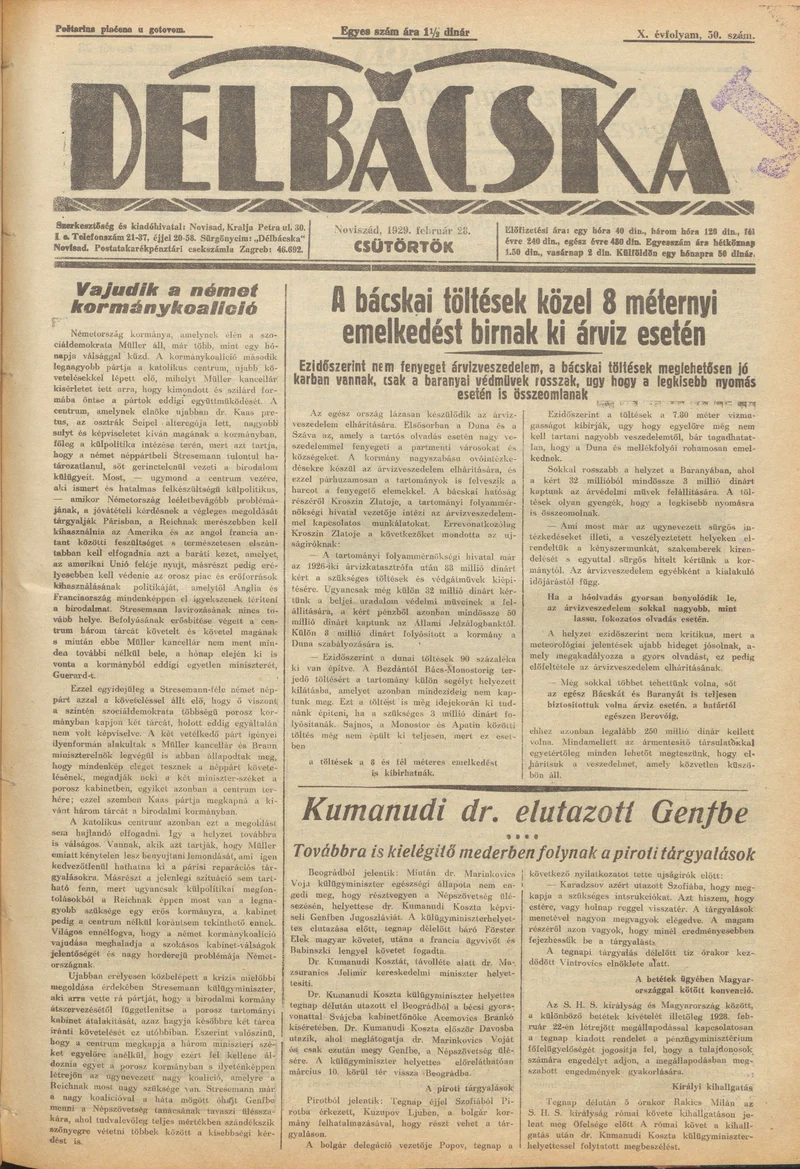 Délbácska, 10. évf. 1929. február 28. 50. sz.