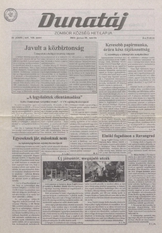Dunatáj, 4. évf. 2002. június 26. 168. sz.