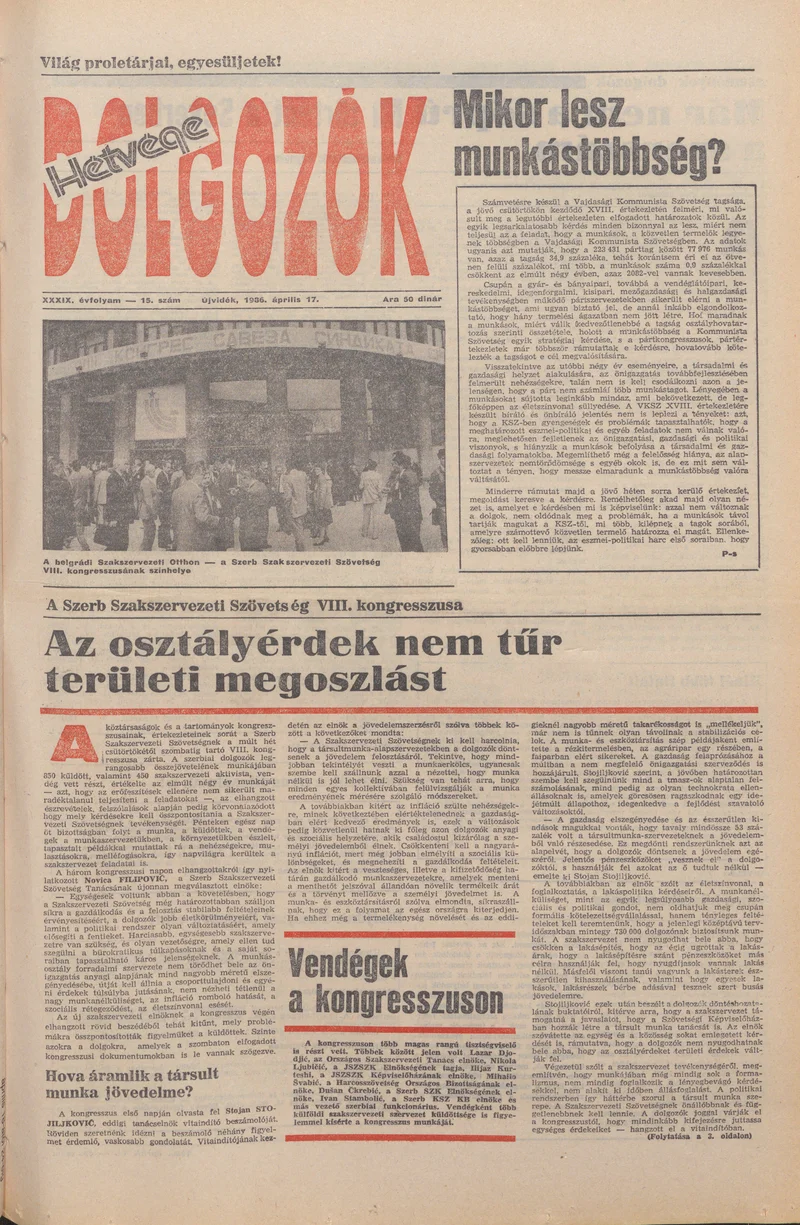 Dolgozók, 40. évf. 1986. április 17. 15. sz.