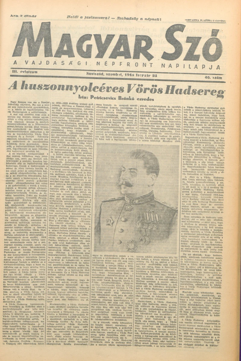 Magyar Szó, 3. évf. 1946. február 23. 46. sz. 1–6. oldal