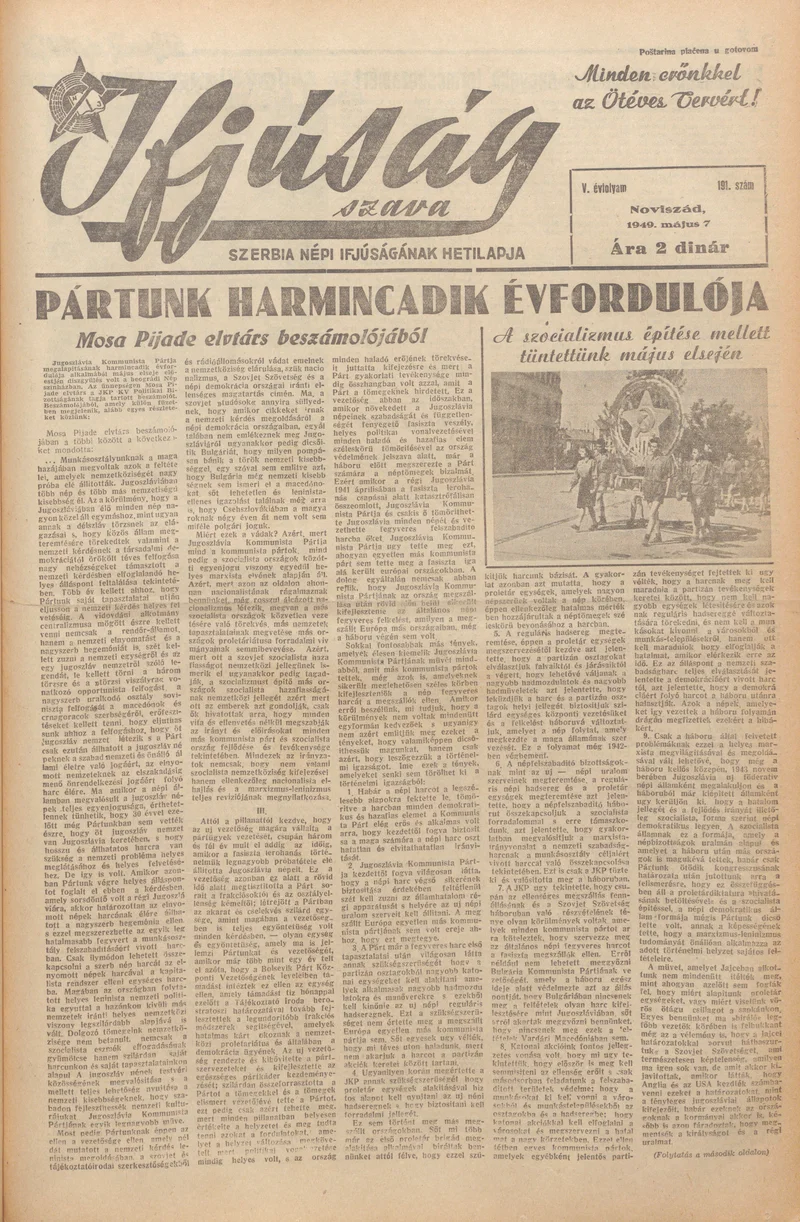 Ifjúság Szava, 5. évf. 1949. május 7. 191. sz.