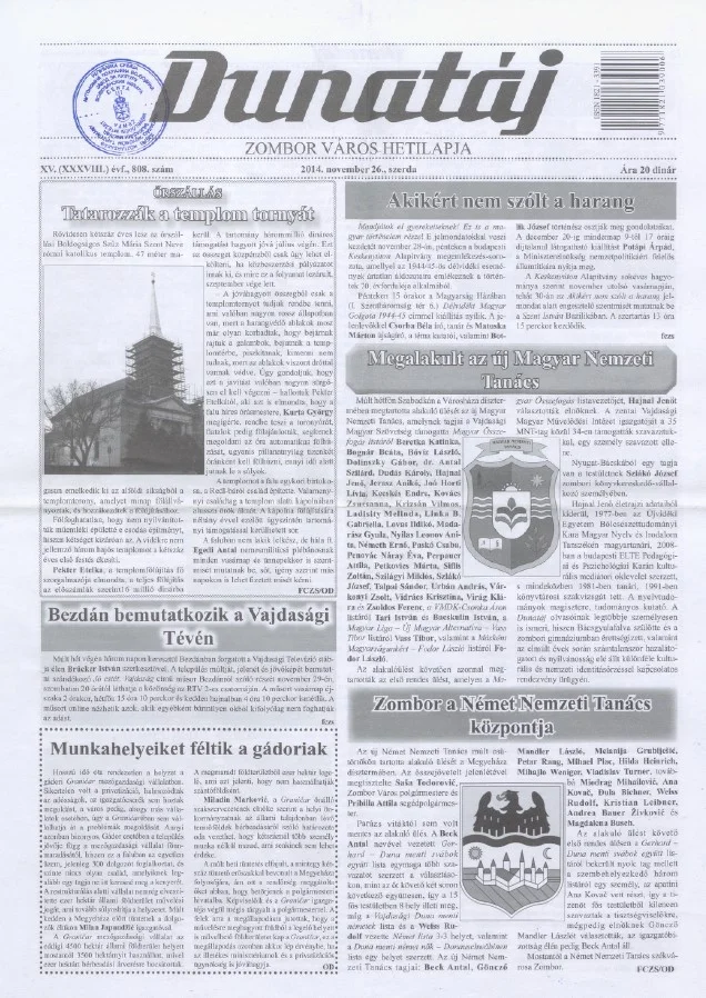Dunatáj, 16. évf. 2014. november 26. 808. sz.