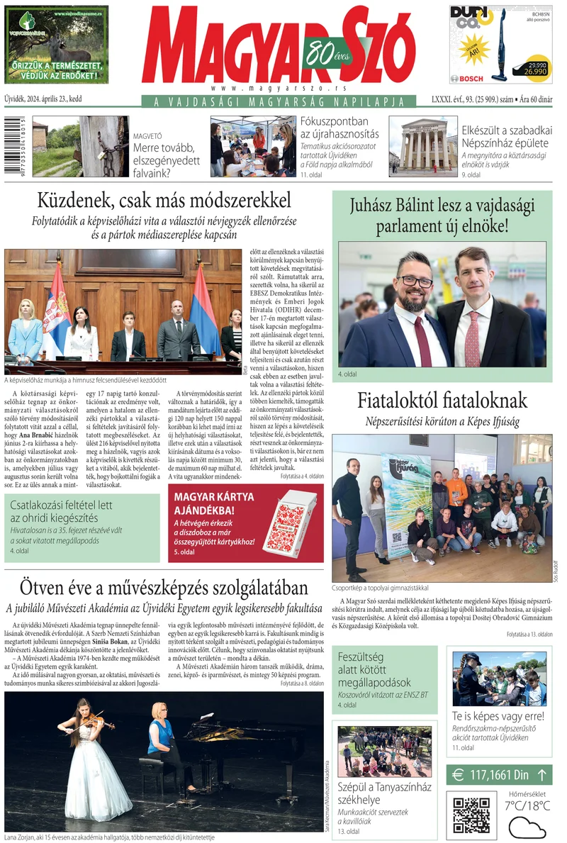 Magyar Szó, 81. évf. 2024. április 23. 93. sz. 1–20. oldal