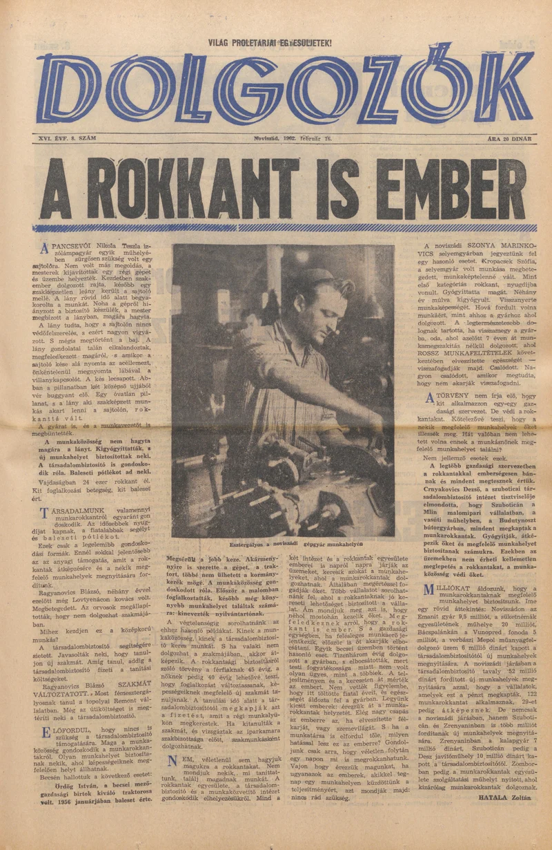 Dolgozók, 16. évf. 1962. február 16. 8. sz.