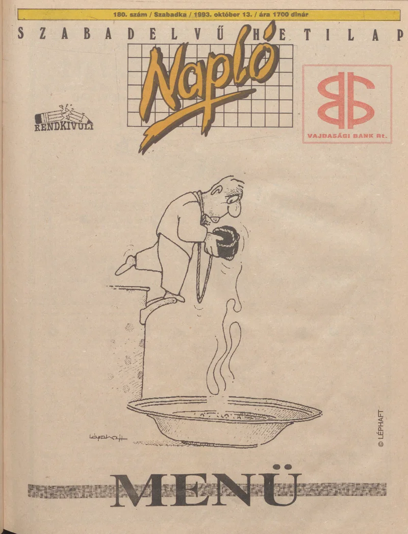 Napló - Szabadelvű hetilap, 4. évf. 1993. október 13. 180. sz.