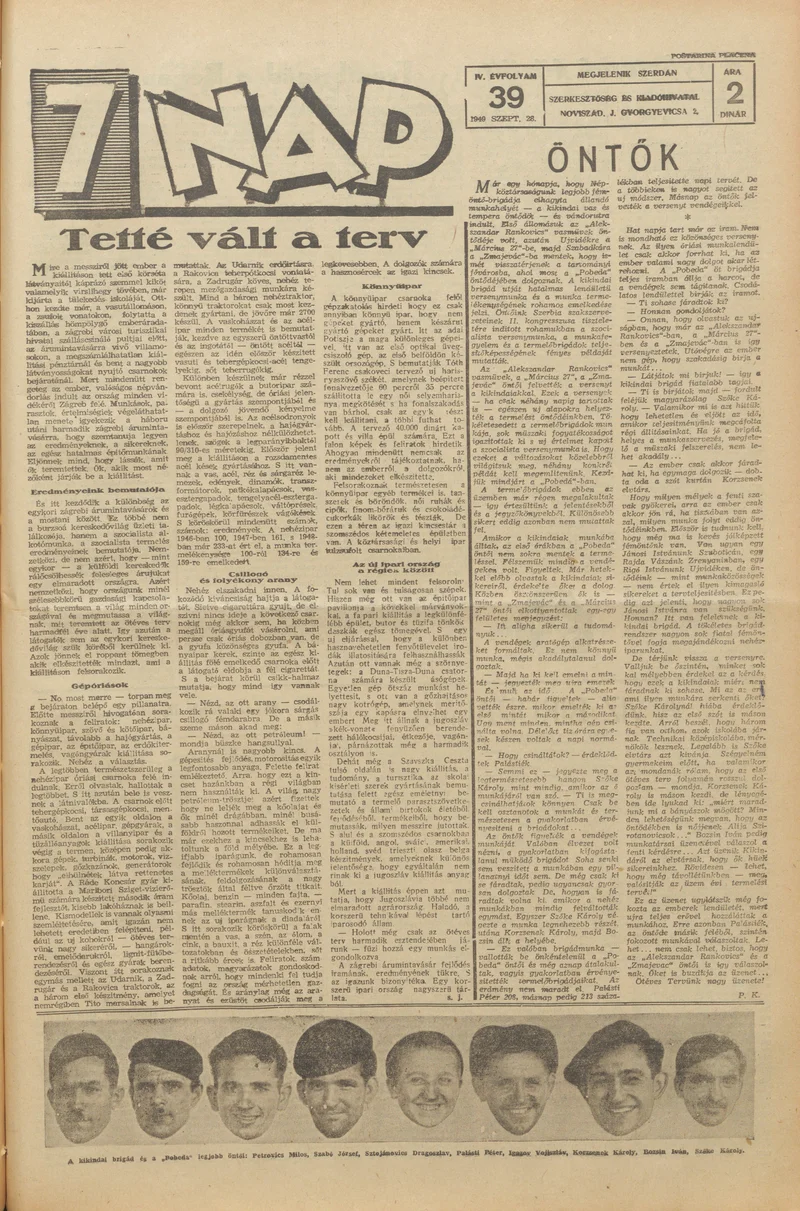 7 Nap, 4. évf. 1949. szeptember 28. 39. sz. 1–4. oldal