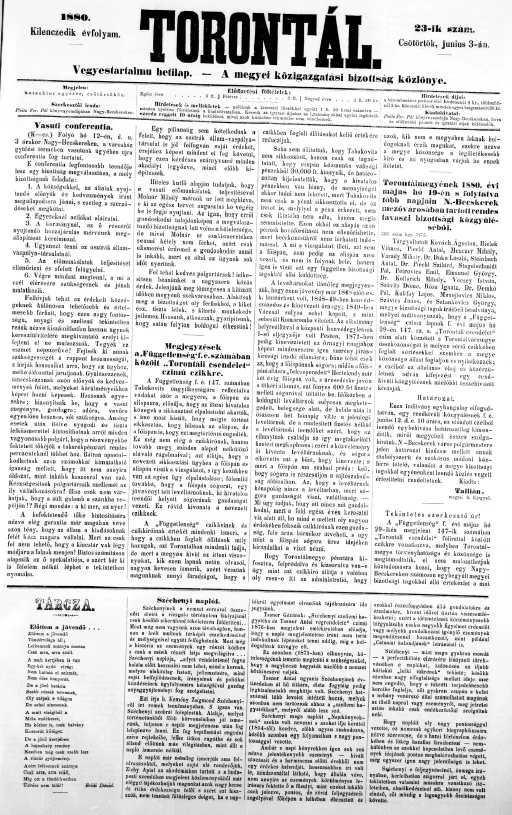 Torontál, 9. évf. 1880. június 3. 23. sz.
