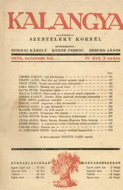 Kalangya, 4. évf. 1935. március. 3. sz. 161–240. oldal