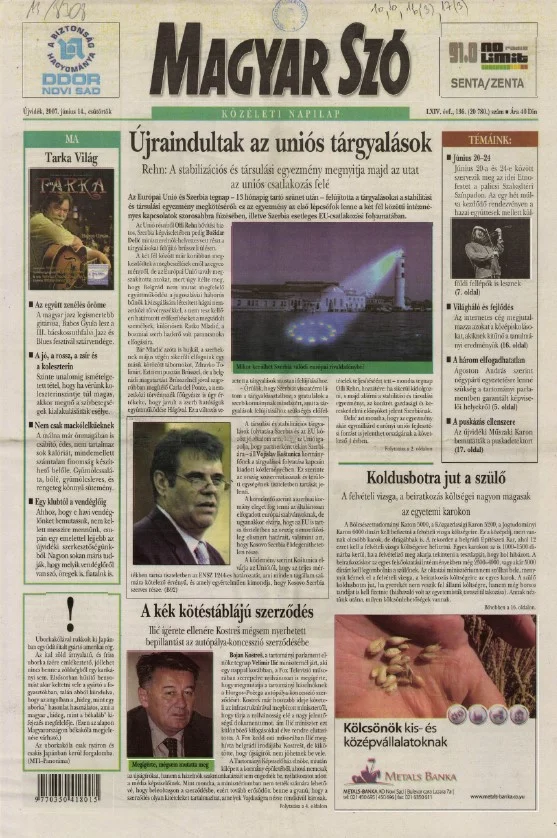Magyar Szó, 64. évf. 2007. június 14. 136. sz. 1–20. oldal