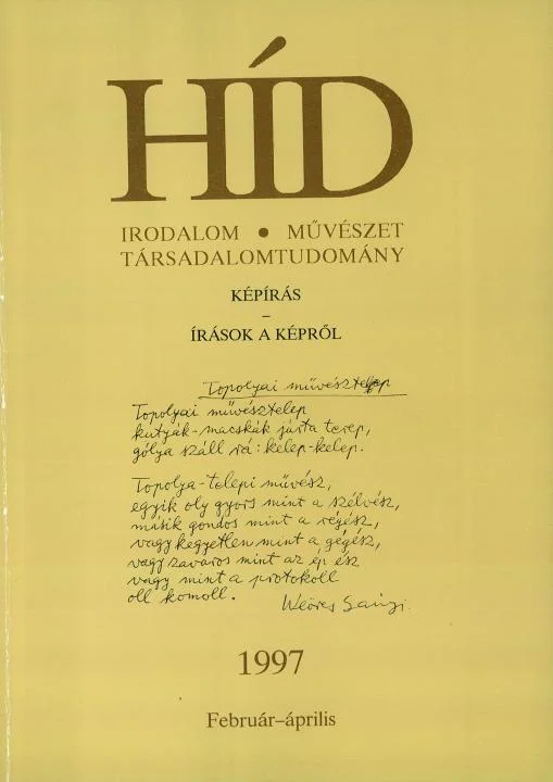 Híd, 61. évf. 1997. február – április. 2–4. sz. 113–304. oldal