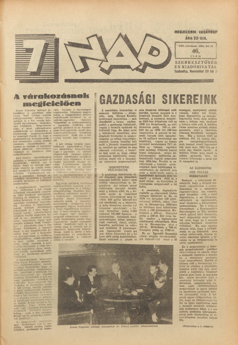 7 Nap, 8. évf. 1953. november 15. 46. sz. 1–16. oldal