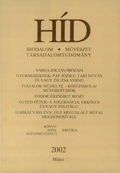 Híd, 66. évf. 2002. május. 5. sz. 569–712. oldal