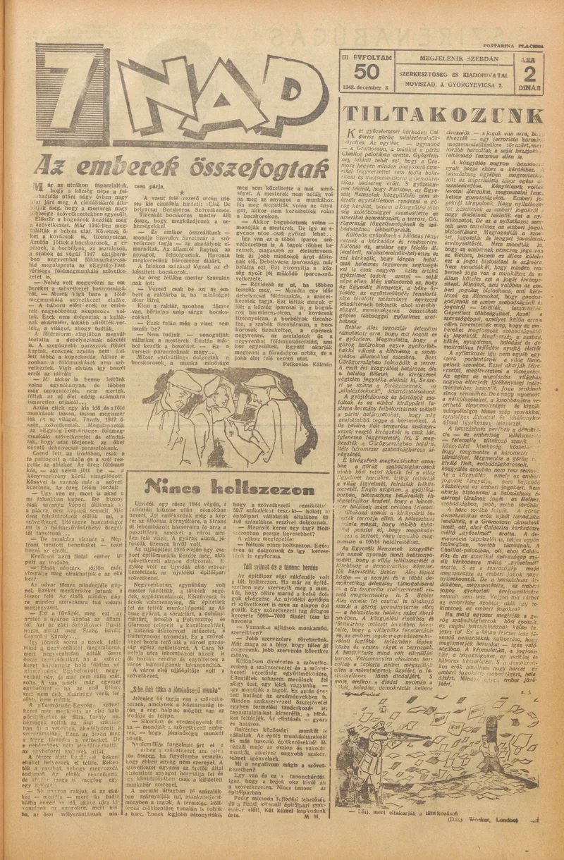 7 Nap, 3. évf. 1948. december 8. 50. sz. 1–4. oldal