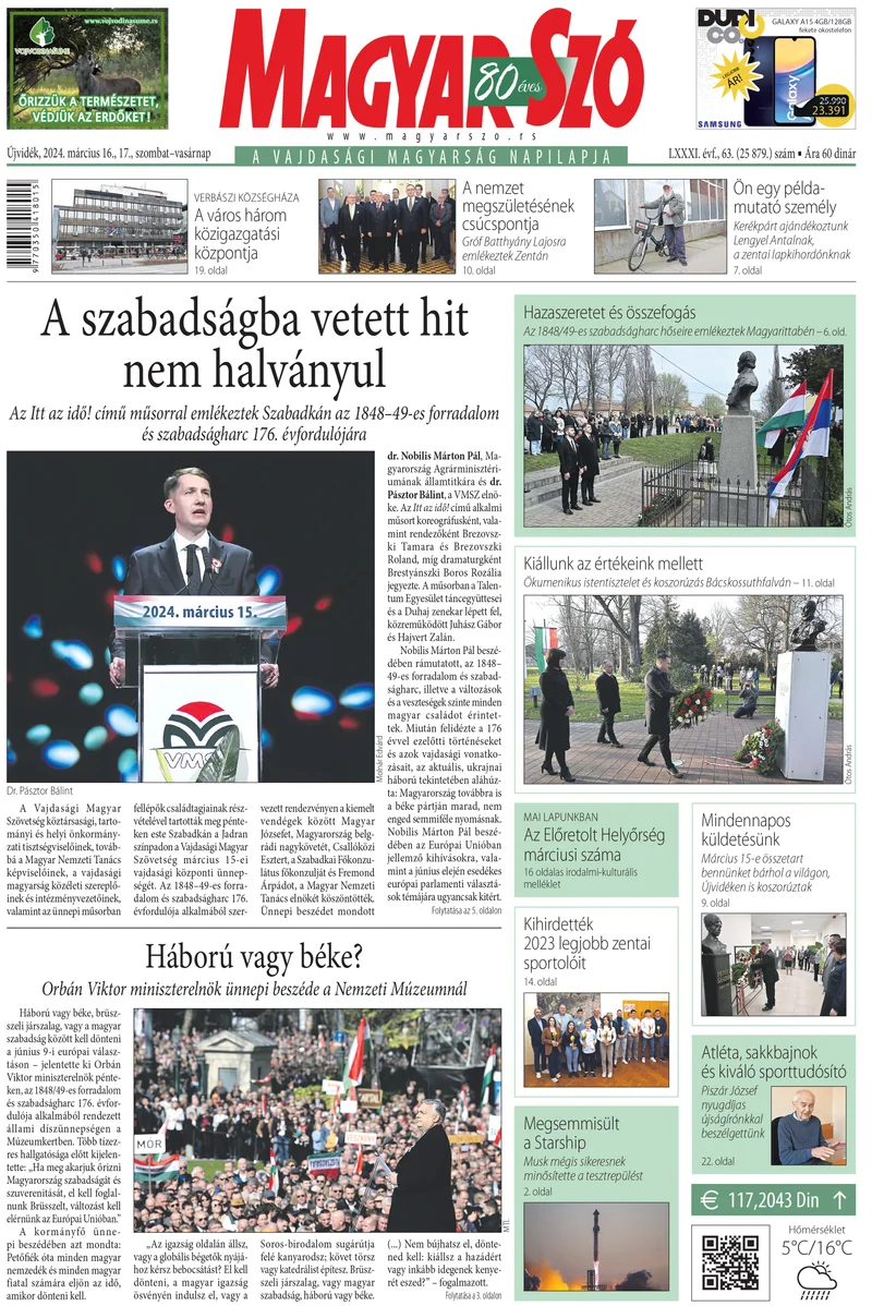 Magyar Szó, 81. évf. 2024. március 16. – 17. 63. sz. 1–32. oldal