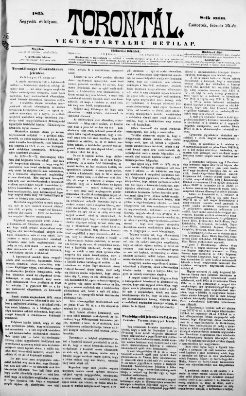 Torontál, 4. évf. 1875. február 25. 8. sz.