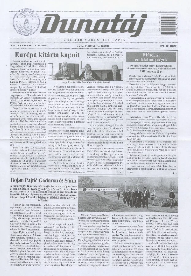 Dunatáj, 14. évf. 2012. március 7. 674. sz.