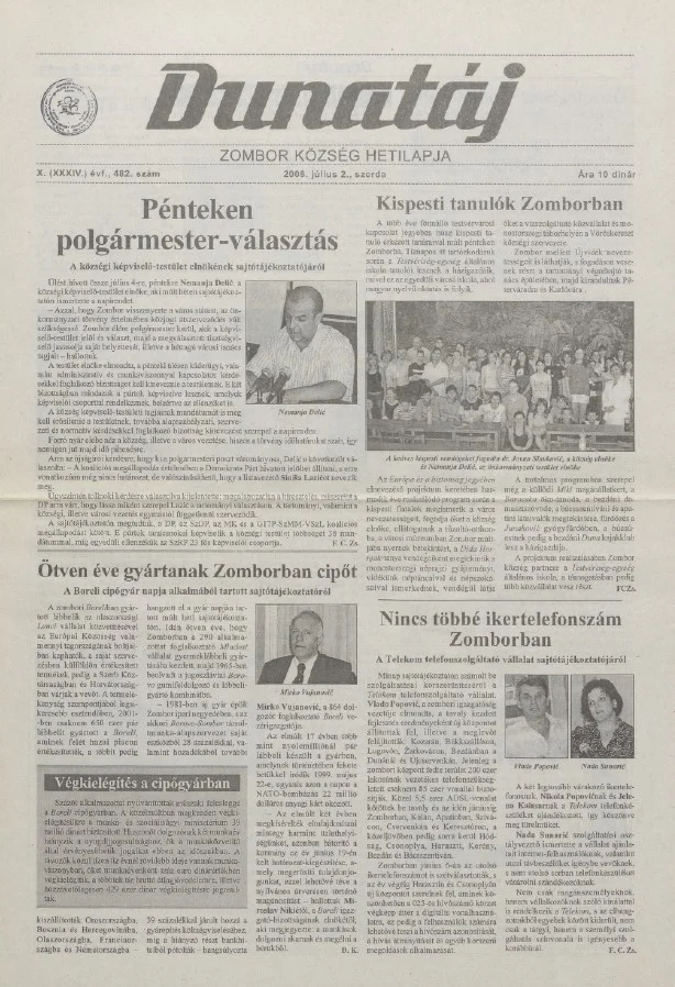 Dunatáj, 10. évf. 2008. július 2. 482. sz.