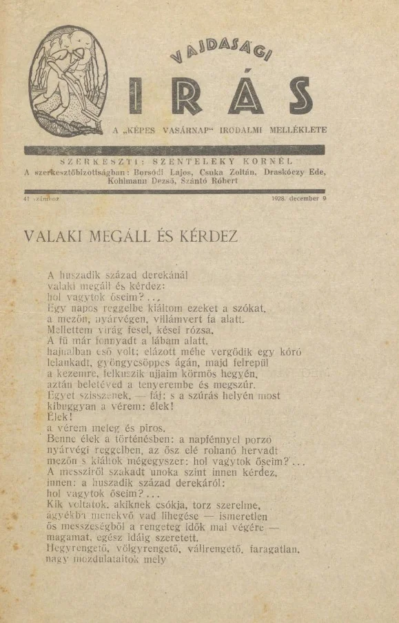Vajdasági Írás, 1. évf. 1928. december 9. 41. sz. 353–384. oldal