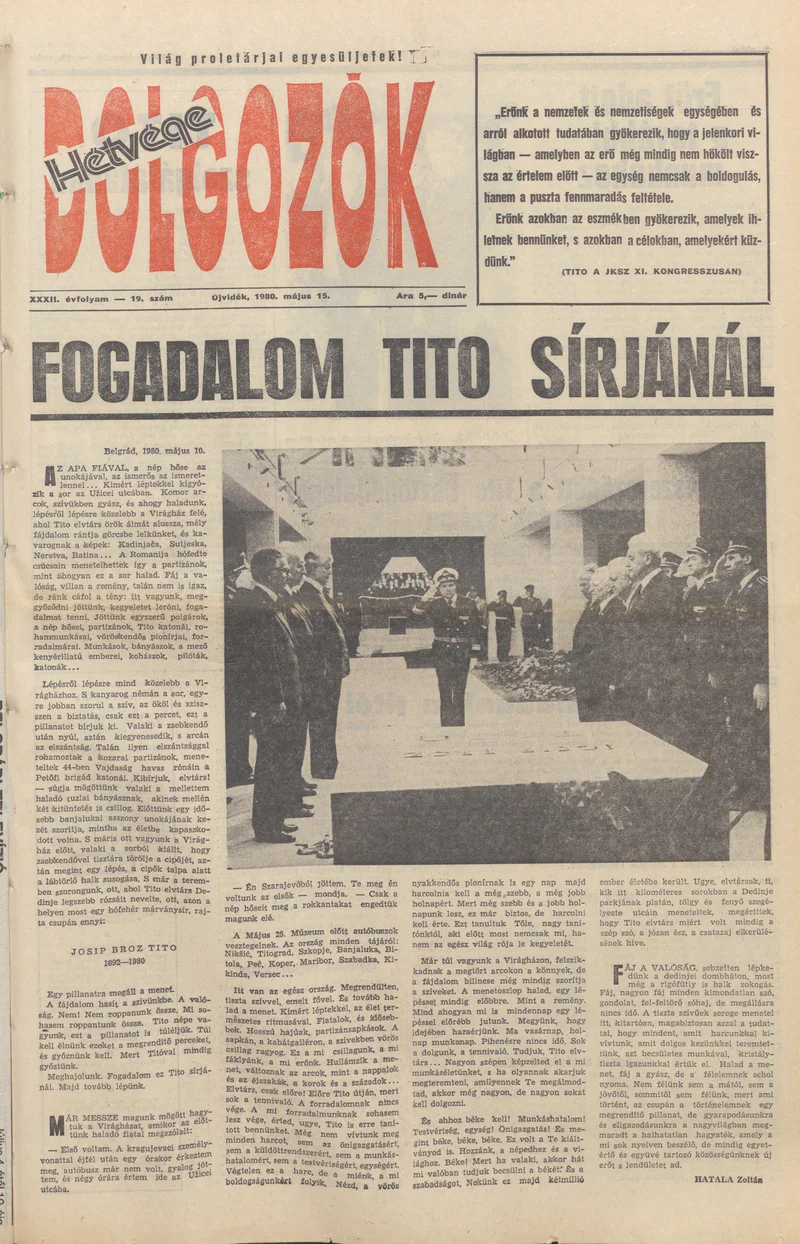 Dolgozók, 34. évf. 1980. május 15. 19. sz.