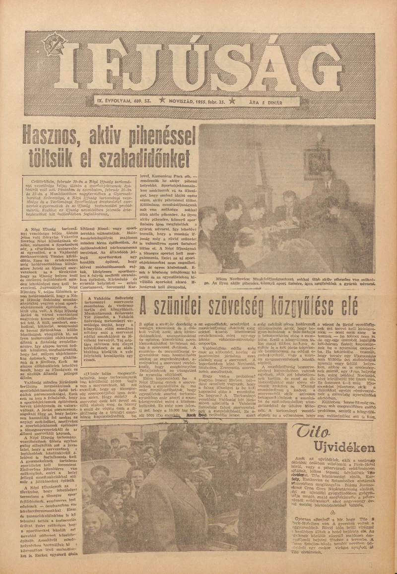 Ifjúság, 11. évf. 1955. február 25. 489. sz.