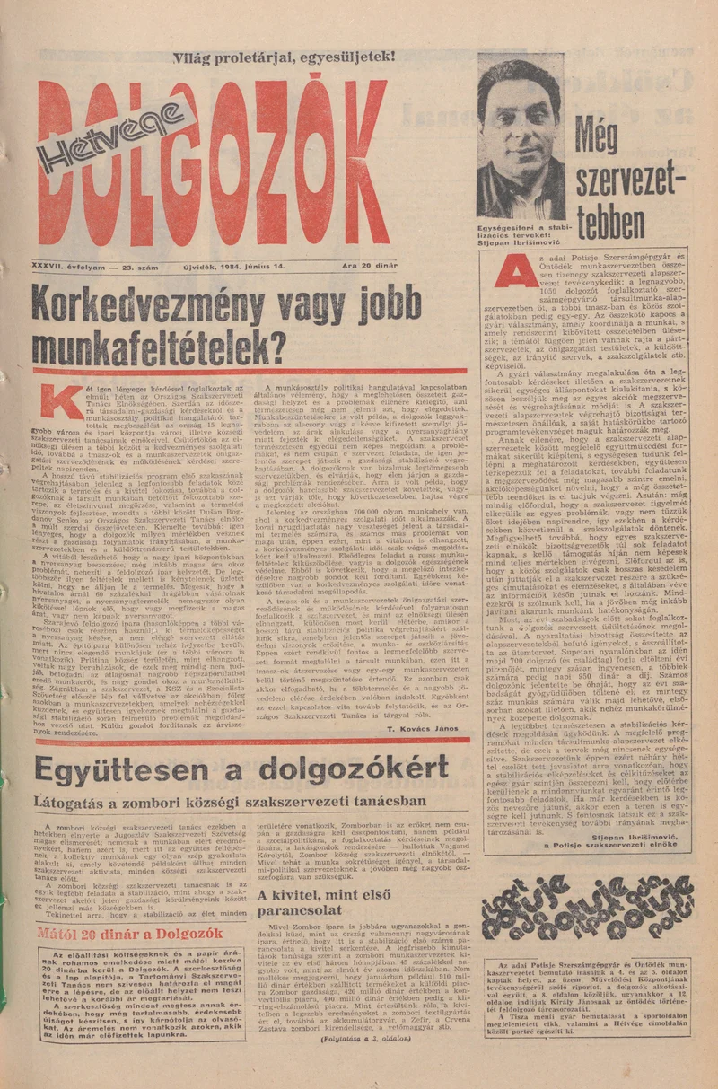 Dolgozók, 38. évf. 1984. június 14. 24. sz.
